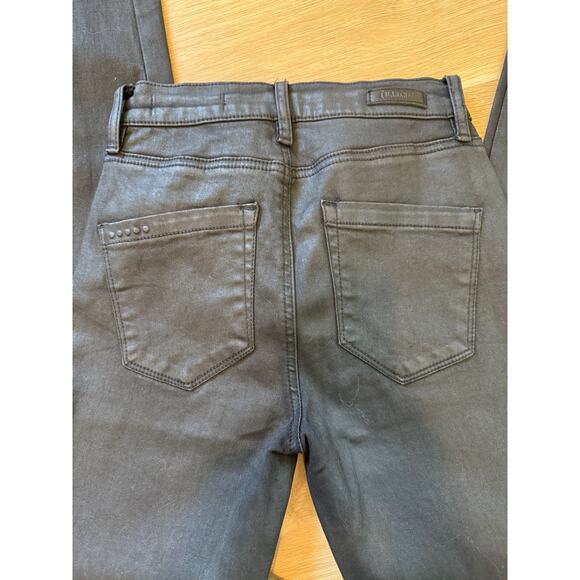 Blank NYC The Bond Mid-Rise Skinny Black Coated Jeans Size 26 - Picture 5 of 6